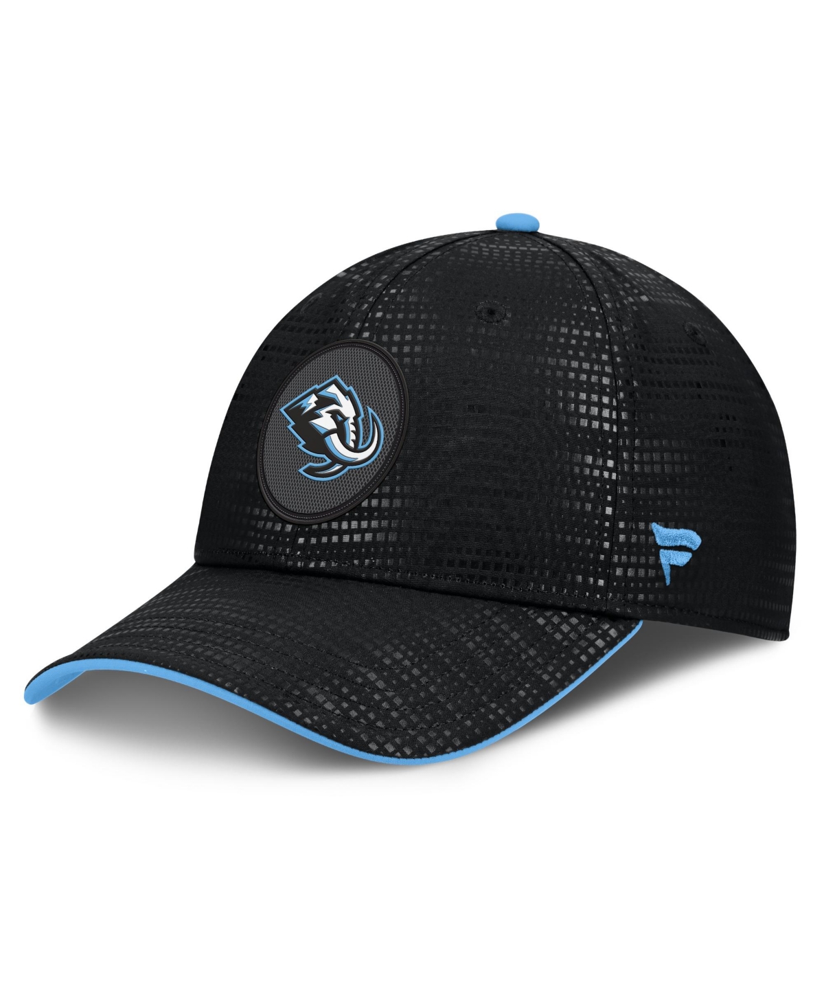 Fanatics Men's Black Utah Mammoth Authentic Pro Rink Debossed Stretch Fit Hat - Black, Light Blue