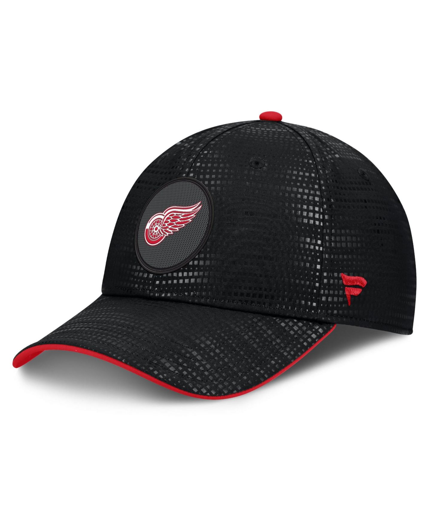 Мужской головной убор Fanatics Black Detroit Red Wings Authentic Pro Rink Stretch Fit Hat — фото 1