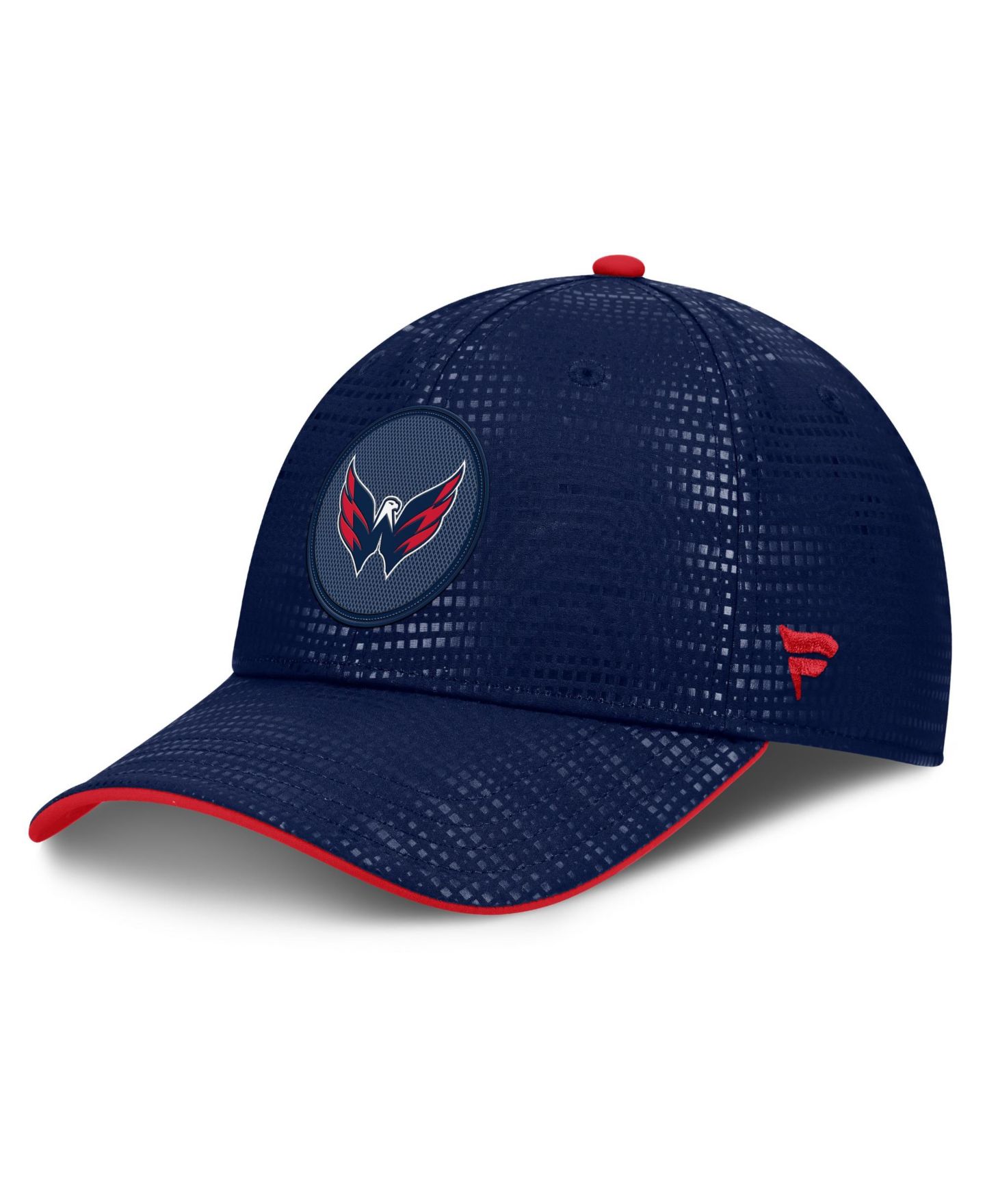 Мужской головной убор Fanatics Navy Washington Capitals Authentic Pro Rink Debossed Stretch Fit Hat — фото 1