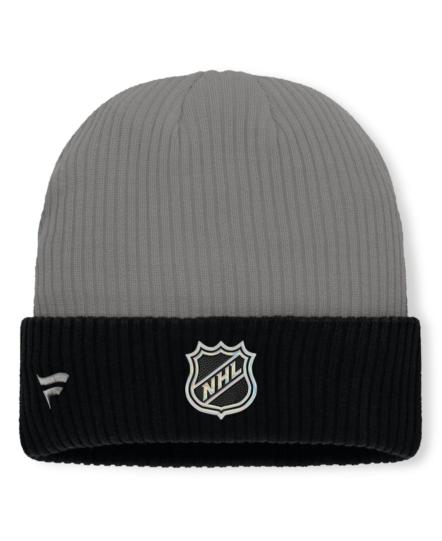 Мужская шапка Fanatics Gray Los Angeles Kings Authentic Pro Rink Cuffed Knit Hat — фото 2