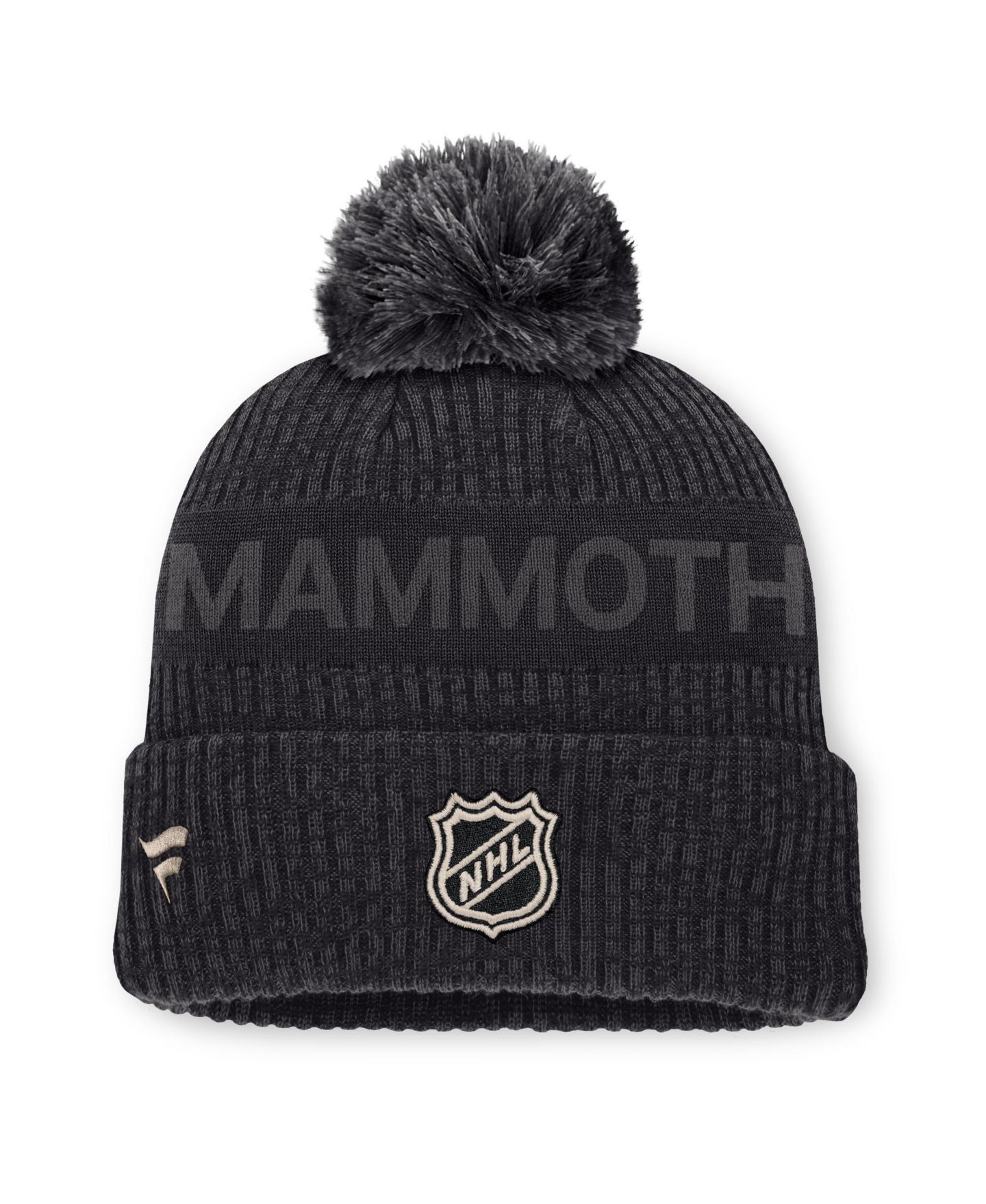 Мужской головной убор Fanatics Charcoal Utah Mammoth Road Phantom Cuffed Knit with Pom Hat — фото 2