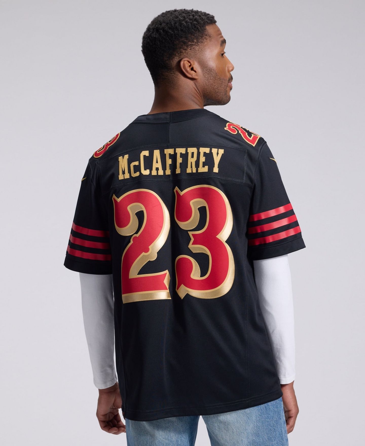 Мужской топ Nike Christian McCaffrey Black San Francisco 49ers Rivalries Collection Stitched Limited Jersey — фото 3