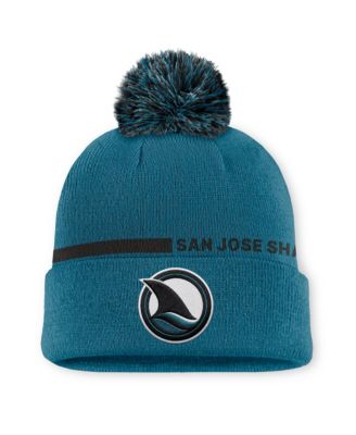 Men's Teal San Jose Sharks Authentic Pro Alternate Cuffed Knit with Pom Hat