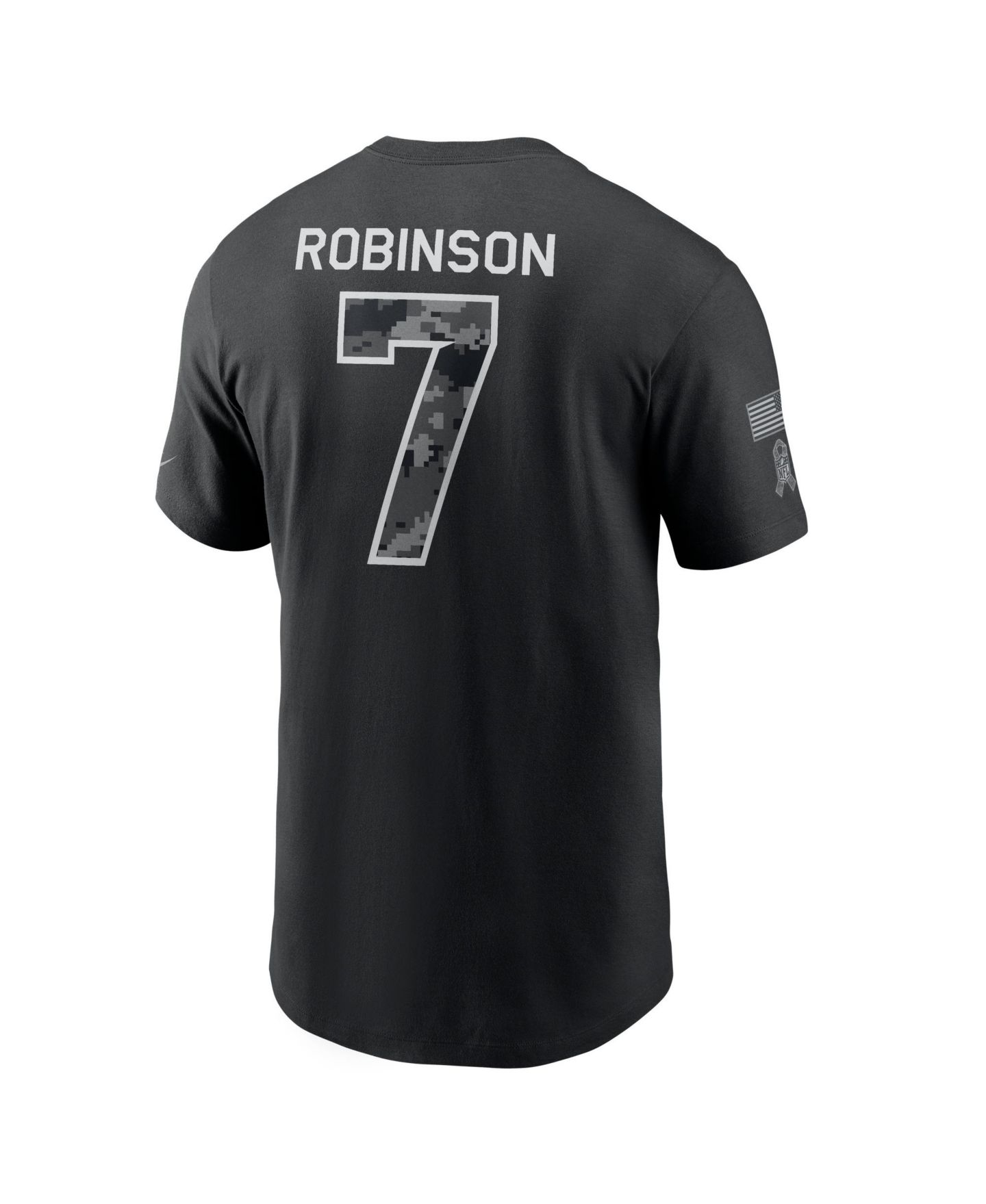 Мужская футболка Nike Bijan Robinson Black Atlanta Falcons 2026 Salute to Service Name & Number — фото 6