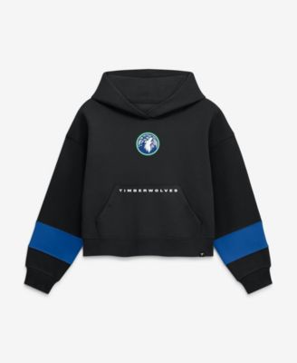 Women's Minnesota Timberwolves Black Beat Records Cropped Fleece Hoodie
