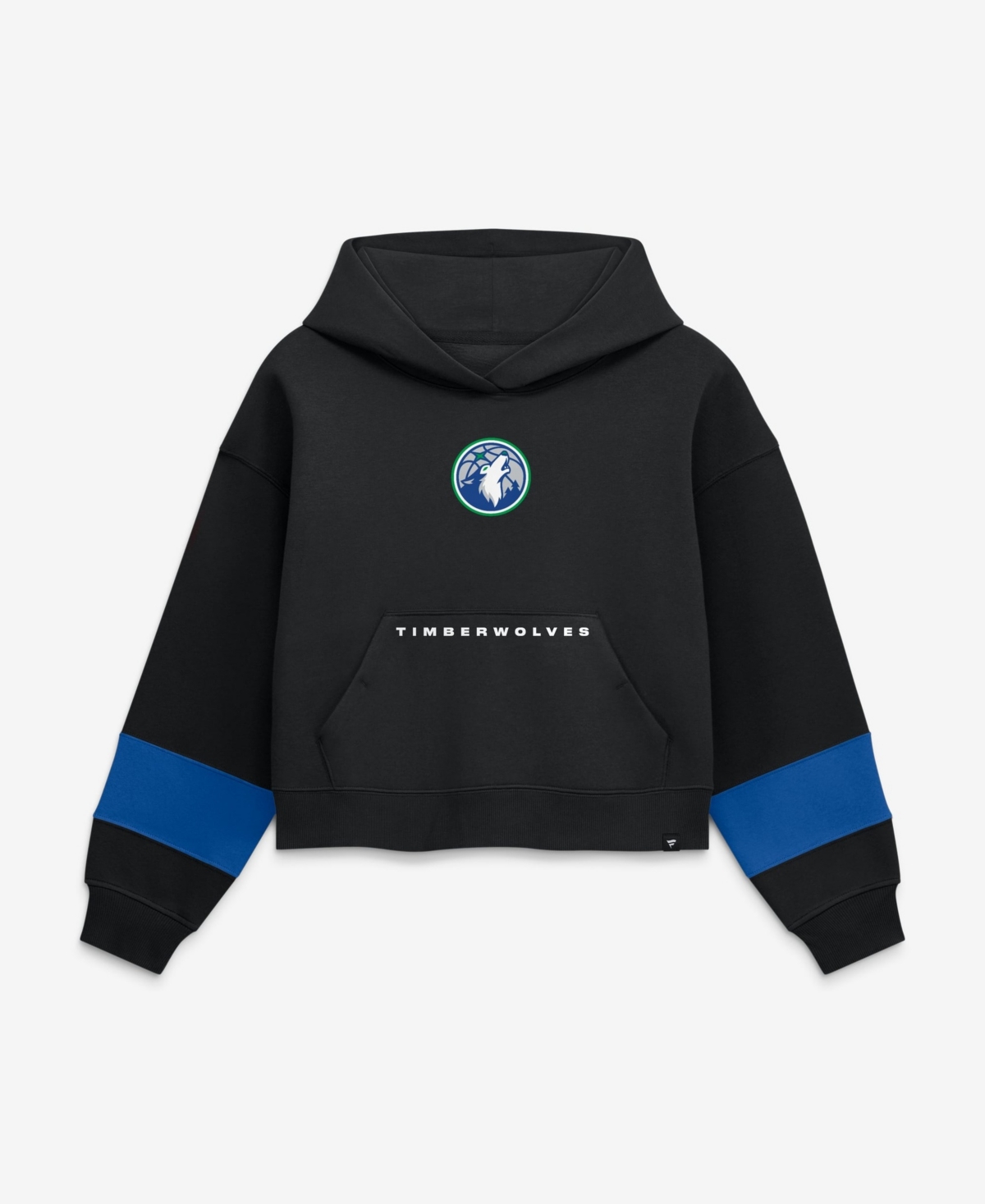 Fanatics Women's Minnesota Timberwolves Black Beat Records Cropped Fleece Hoodie - Black, Royal