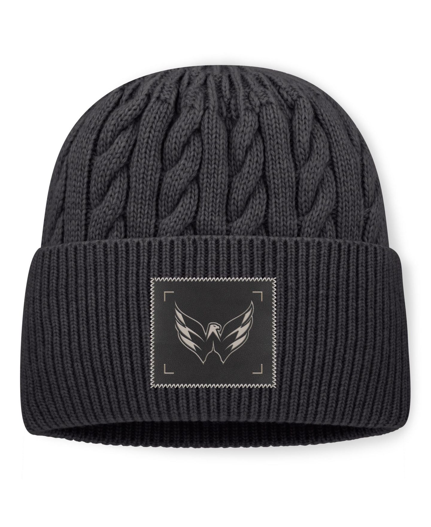 Мужская шапка Fanatics Charcoal Washington Capitals Road Phantom Oversized Cuffed Knit Hat — фото 1