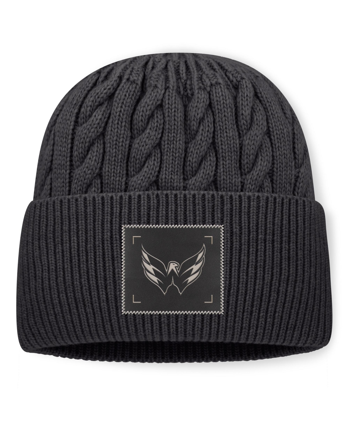 Fanatics Men's Charcoal Washington Capitals Road Phantom Oversized Cuffed Knit Hat