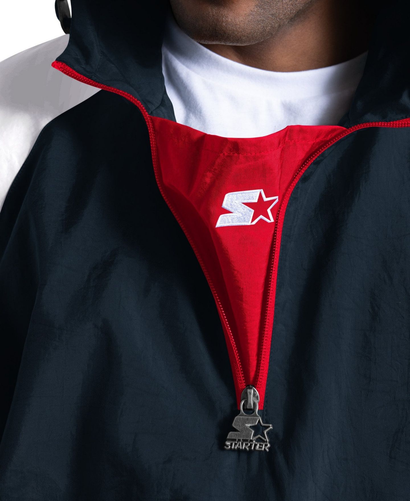 Мужская куртка Starter Navy Houston Texans Street Cut Half-Zip — фото 3