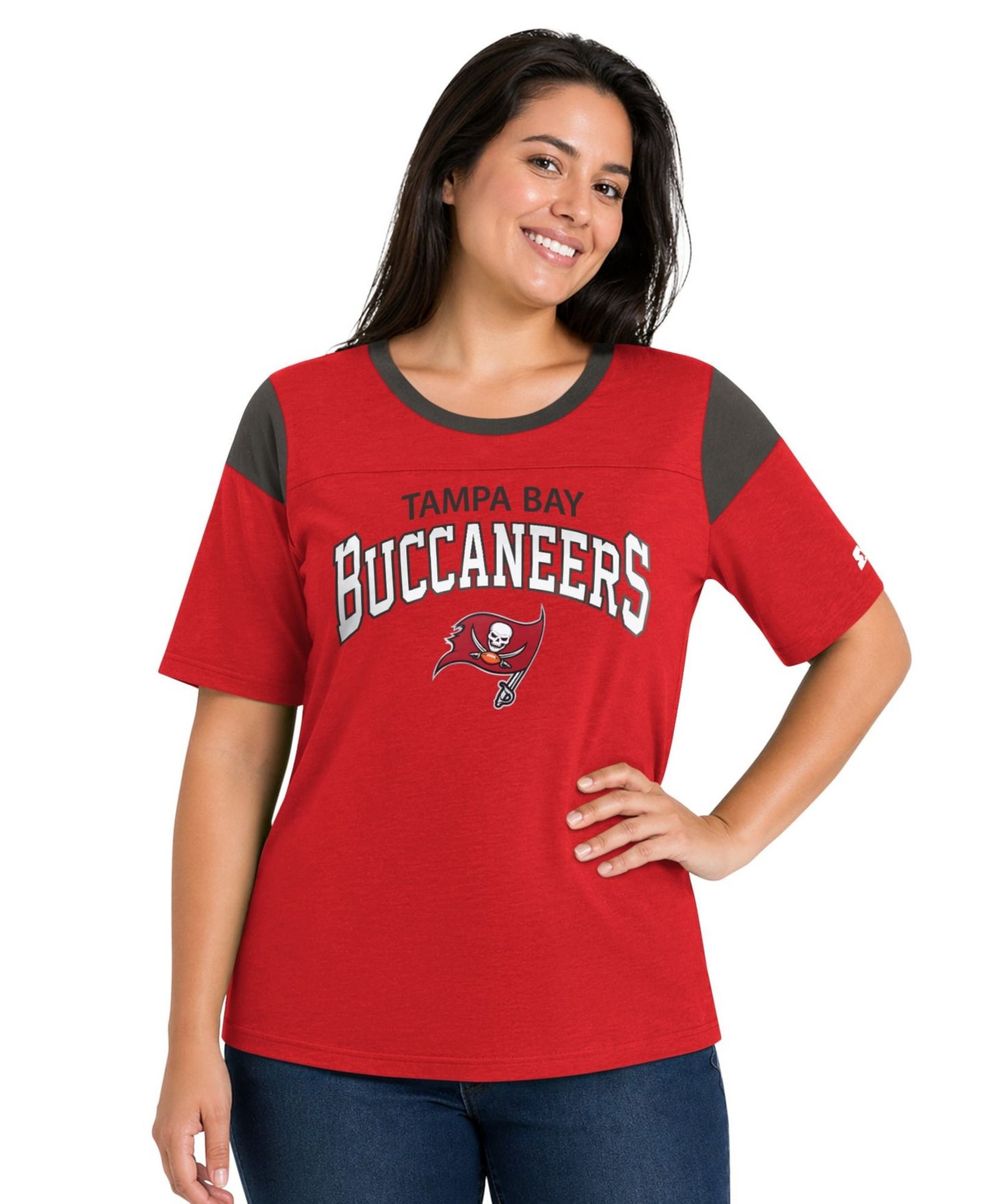 Женская футболка Starter Red Tampa Bay Buccaneers Plus Size Linebacker Slub — фото 1