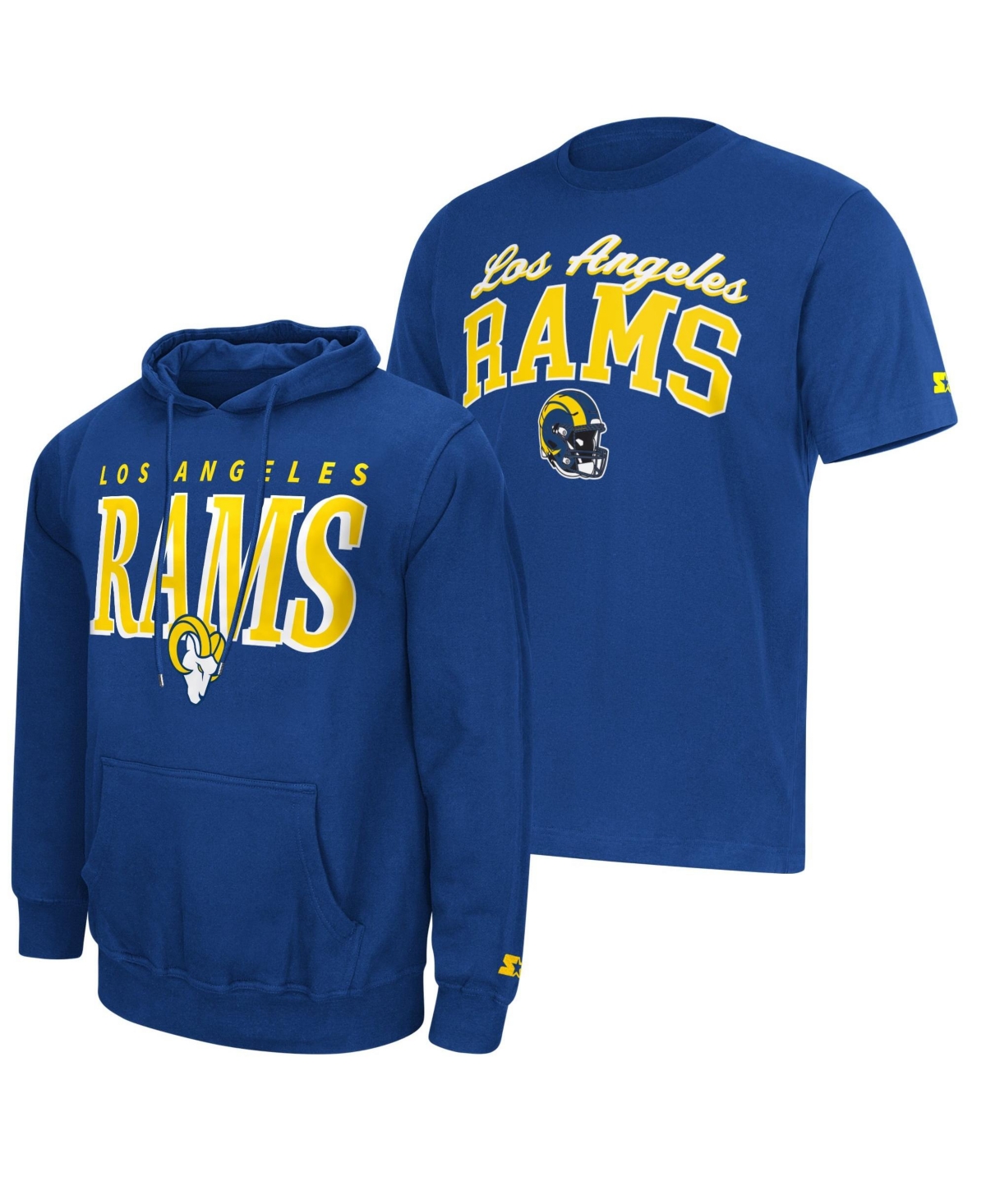 Starter Men's Royal Los Angeles Rams Logo T-Shirt Hoodie Set - Royal