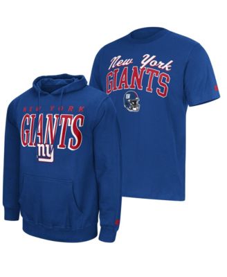 Men's Royal New York Giants Logo T-Shirt Hoodie Set