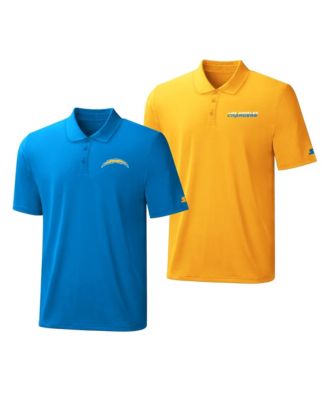 Men's Powder Blue/Gold Los Angeles Chargers Logo Polo Shirt, 2-Pack Set