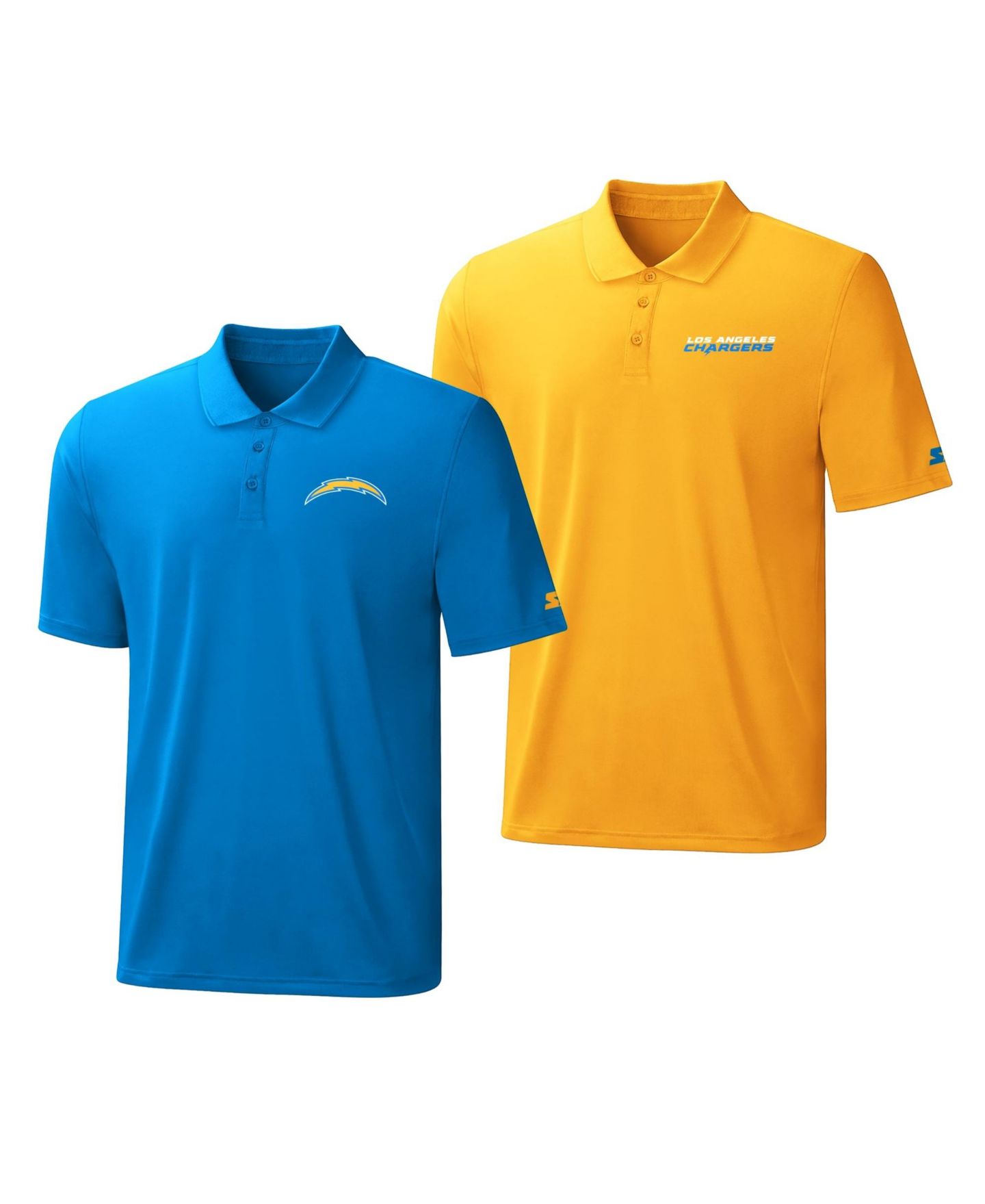 Мужские поло Starter Powder Blue/Gold Los Angeles Chargers Logo Polo, 2-Pack Set — фото 1