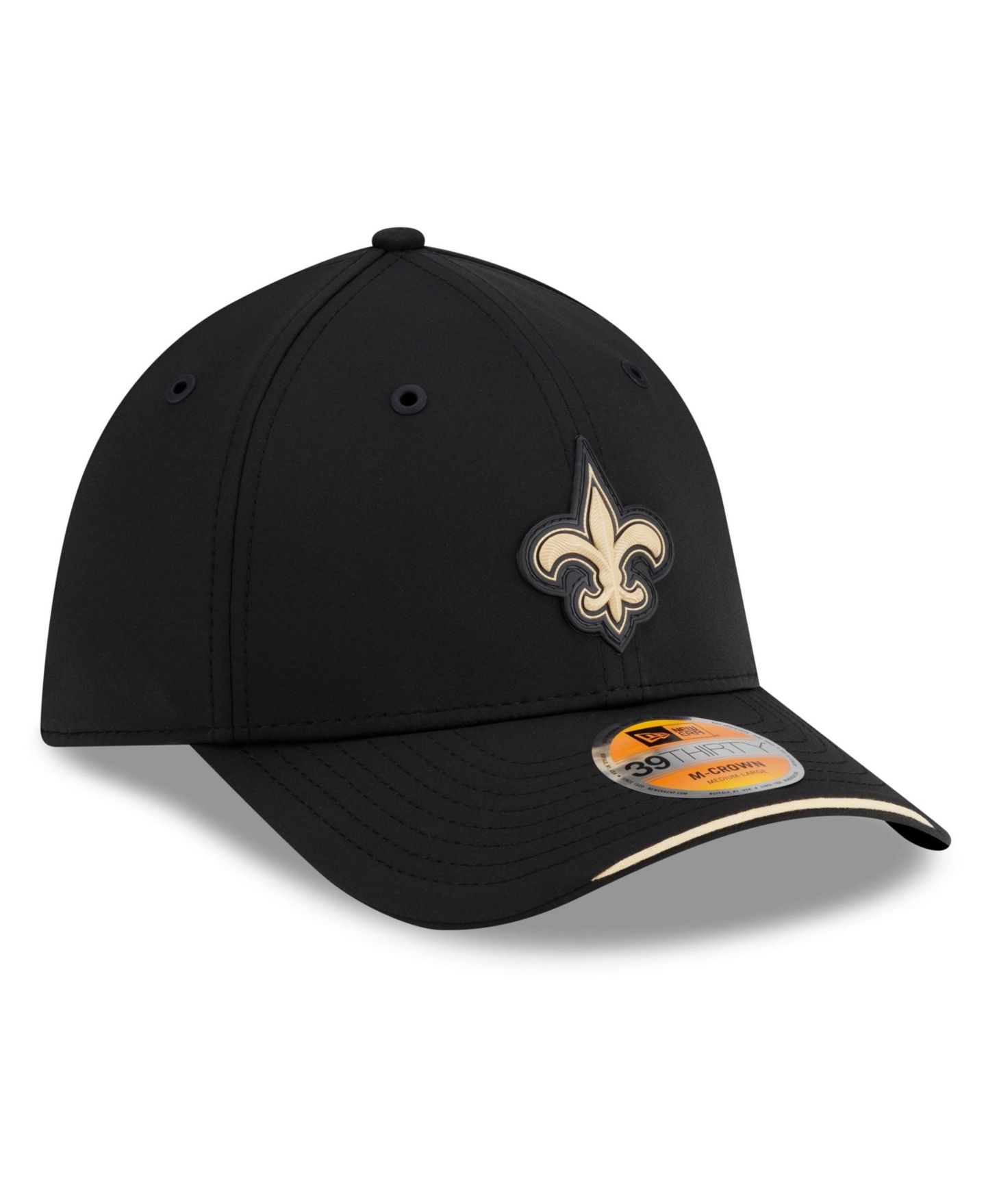 Мужская кепка New Era Black New Orleans Saints 2026 Sideline 39THIRTY M-Crown Flex Hat — фото 3