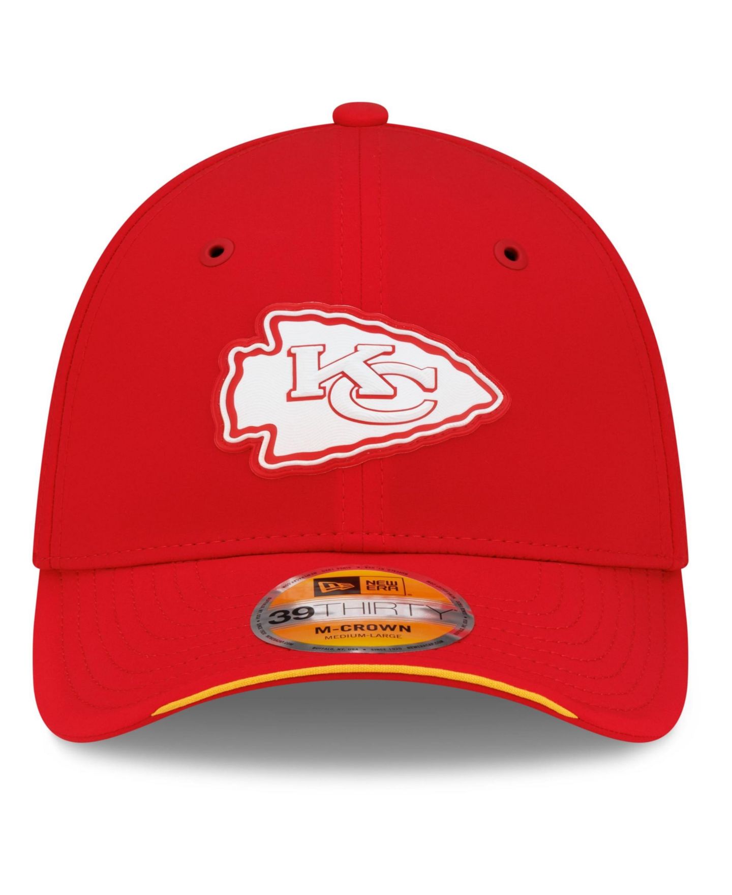 Мужская кепка New Era Red Kansas City Chiefs 2026 Sideline 39THIRTY M-Crown Flex Hat — фото 2