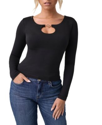 Women's Camryn Long-Sleeve Jewel Detail Top