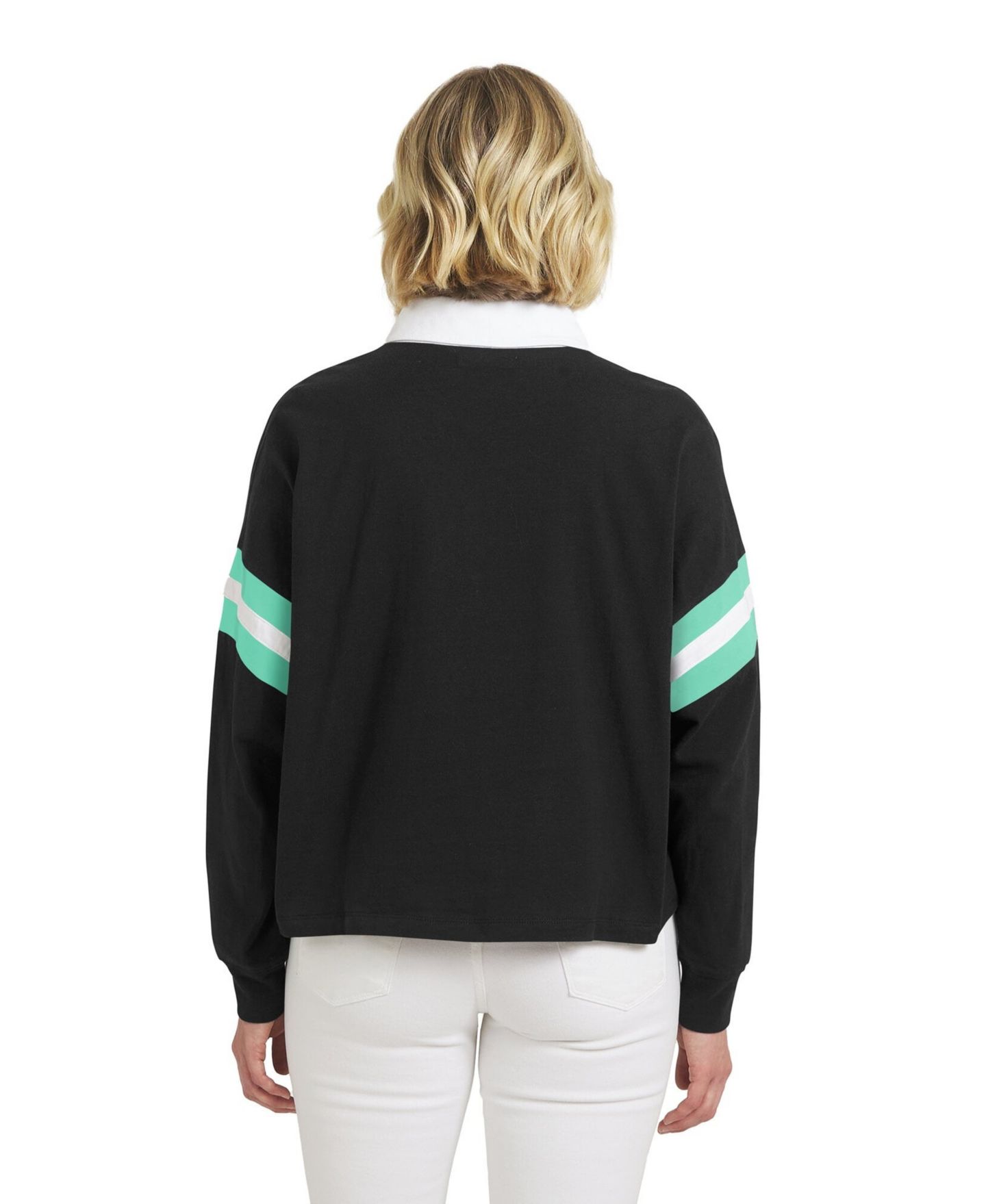 Женская футболка WEAR by Erin Andrews Black New York Liberty Rugby Polo — фото 2