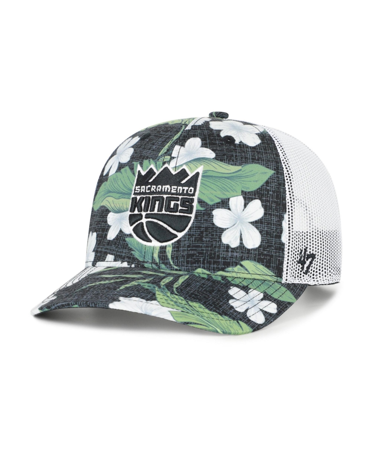 '47 Brand Men's Black Sacramento Kings Beach Side Trucker Adjustable Hat - Black, White