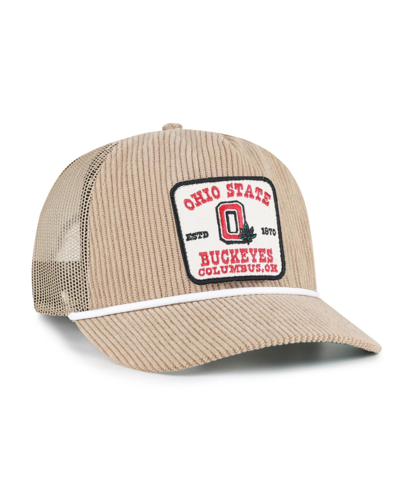 Кепка '47 Brand Khaki Ohio State Buckeyes Cordlandia Hitch Adjustable Hat — фото 2