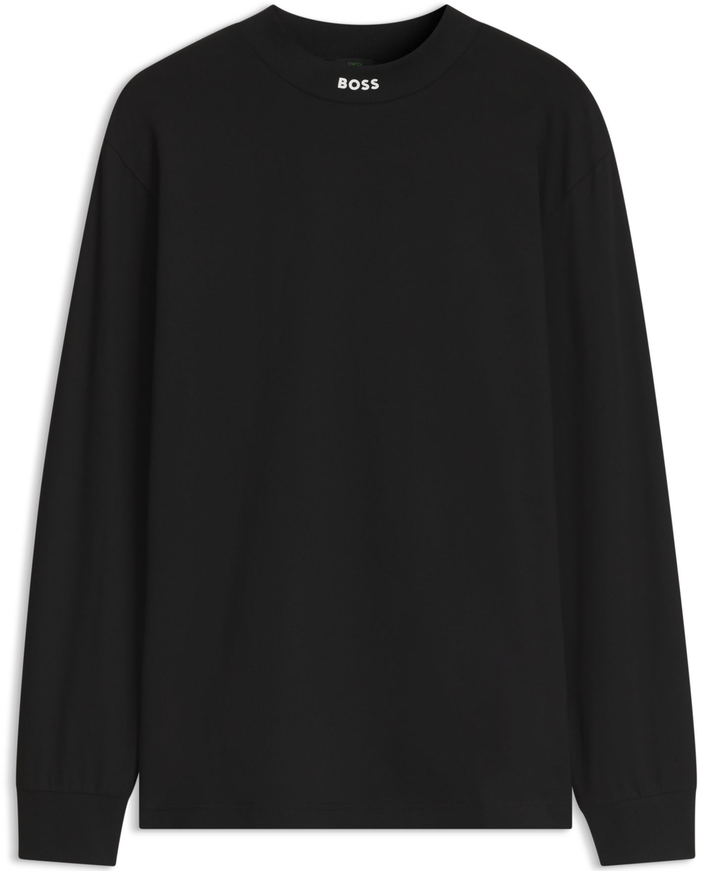 Мужская футболка Hugo Boss Stretch-Cotton Relaxed-Fit Logo, цвет: Чёрный — фото 3