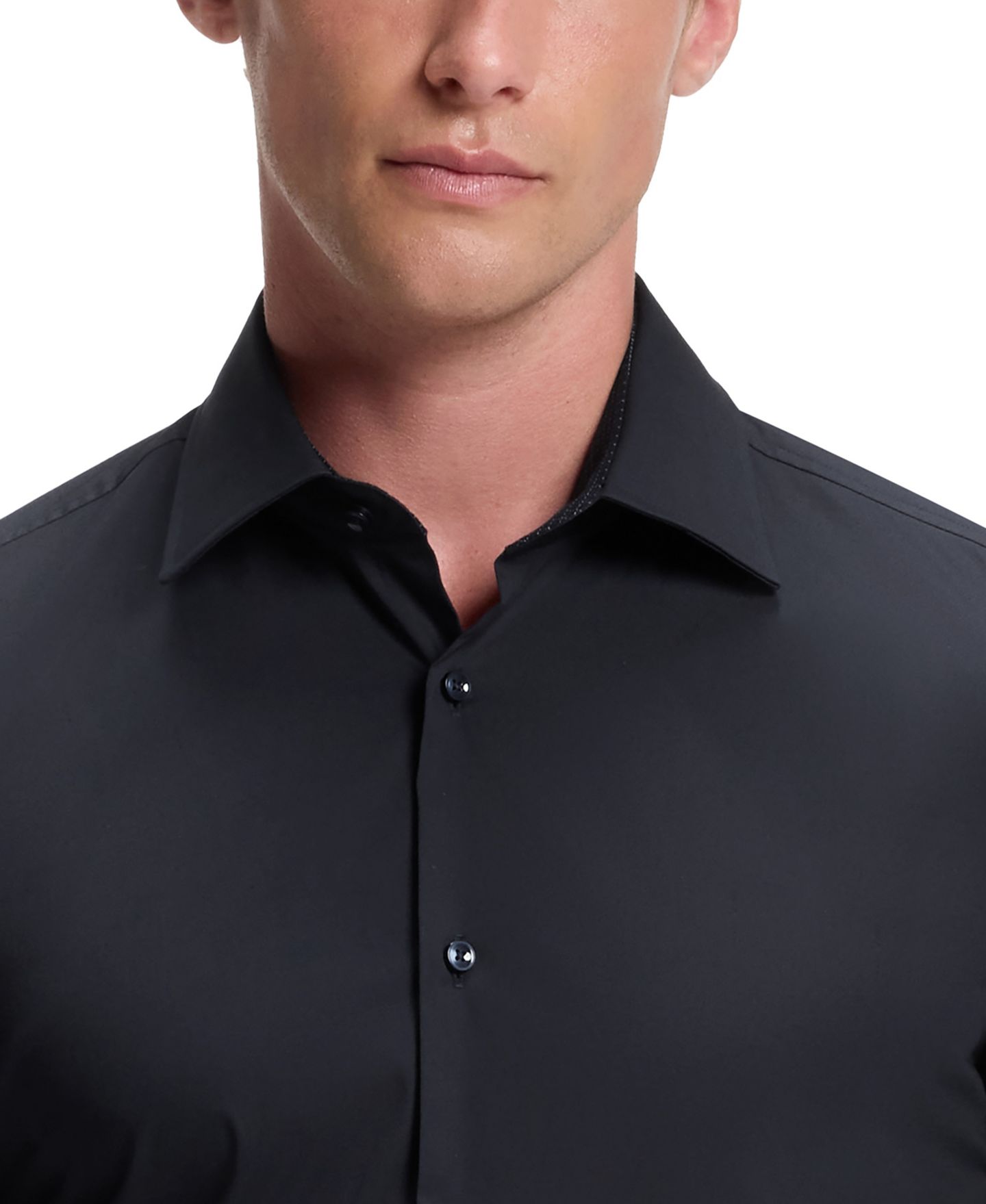 Мужская рубашка Hugo Boss BOSS by Easy-Iron Stretch Cotton Slim-Fit Dress Shirt, цвет: Тёмный синий — фото 8