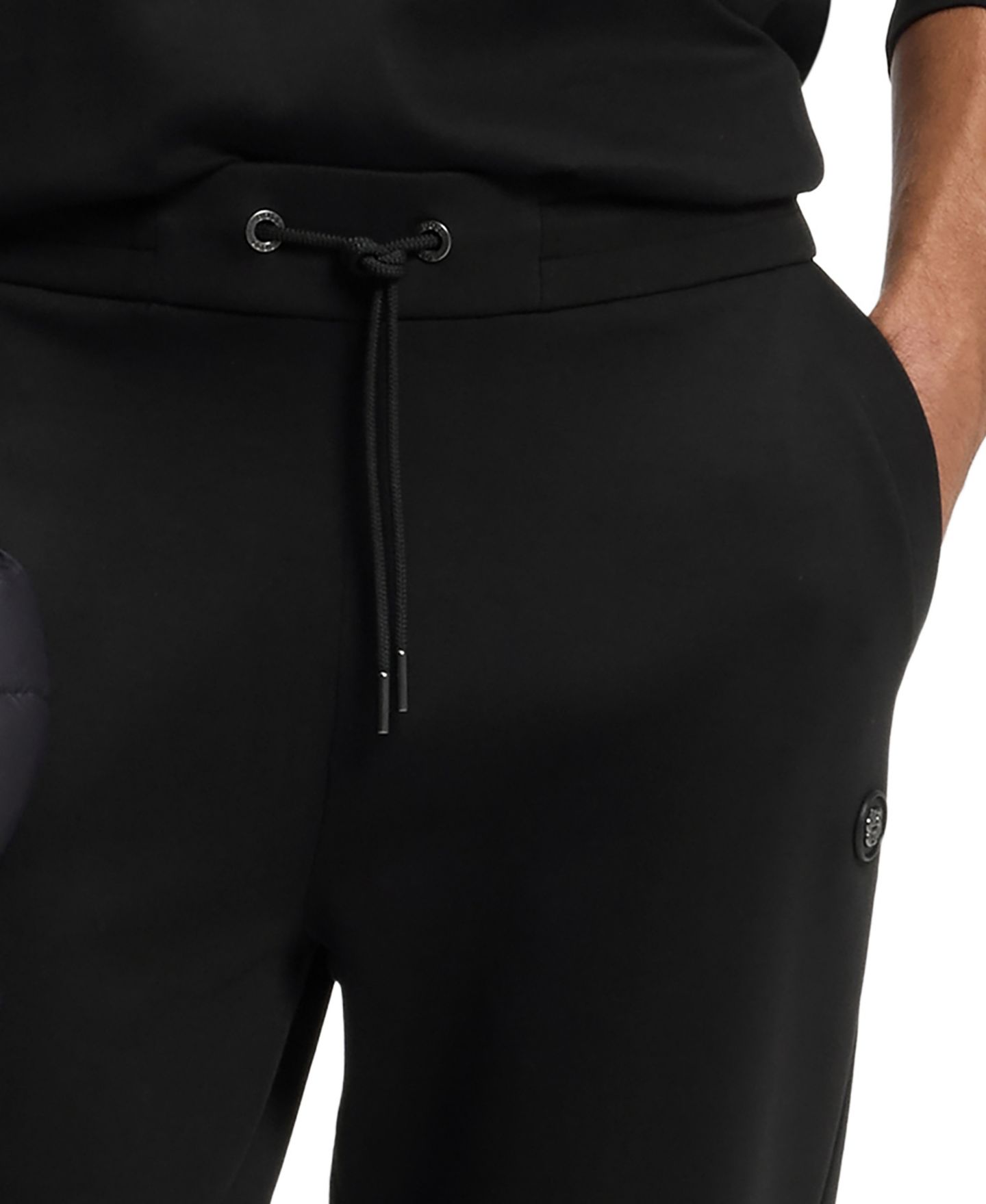 Мужские брюки Hugo Boss Cotton-Blend Monogram Badge Tracksuit Bottoms, цвет: Чёрный — фото 7