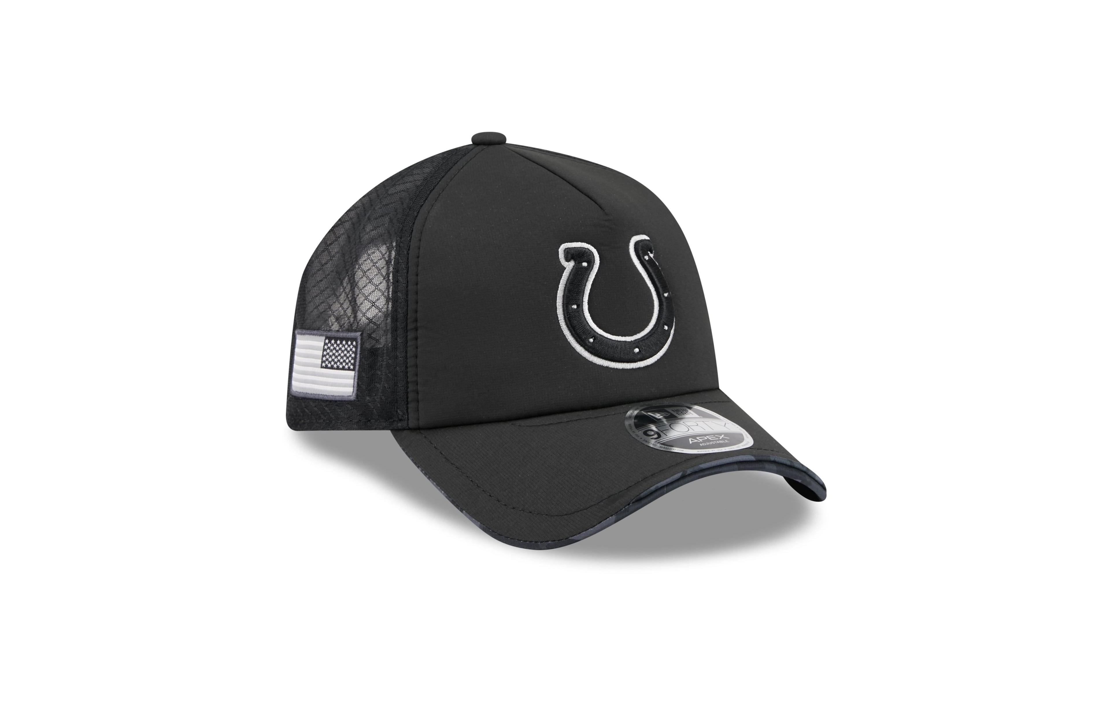 New Era Men's Black Indianapolis Colts 2026 Salute To Service Apex 9FORTY Adjustable Trucker Hat