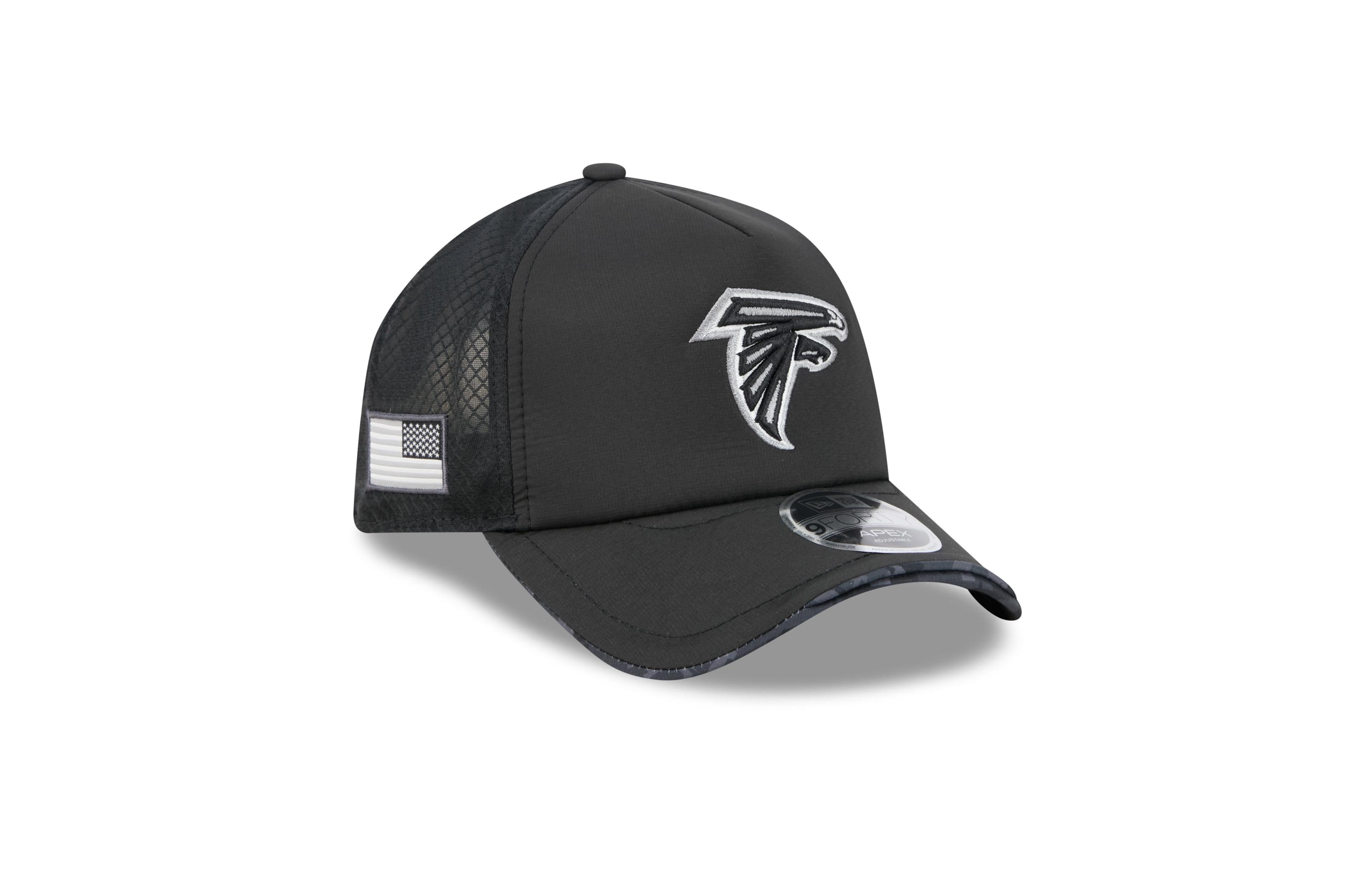 New Era Men's Black Atlanta Falcons 2026 Salute To Service Apex 9FORTY Adjustable Trucker Hat