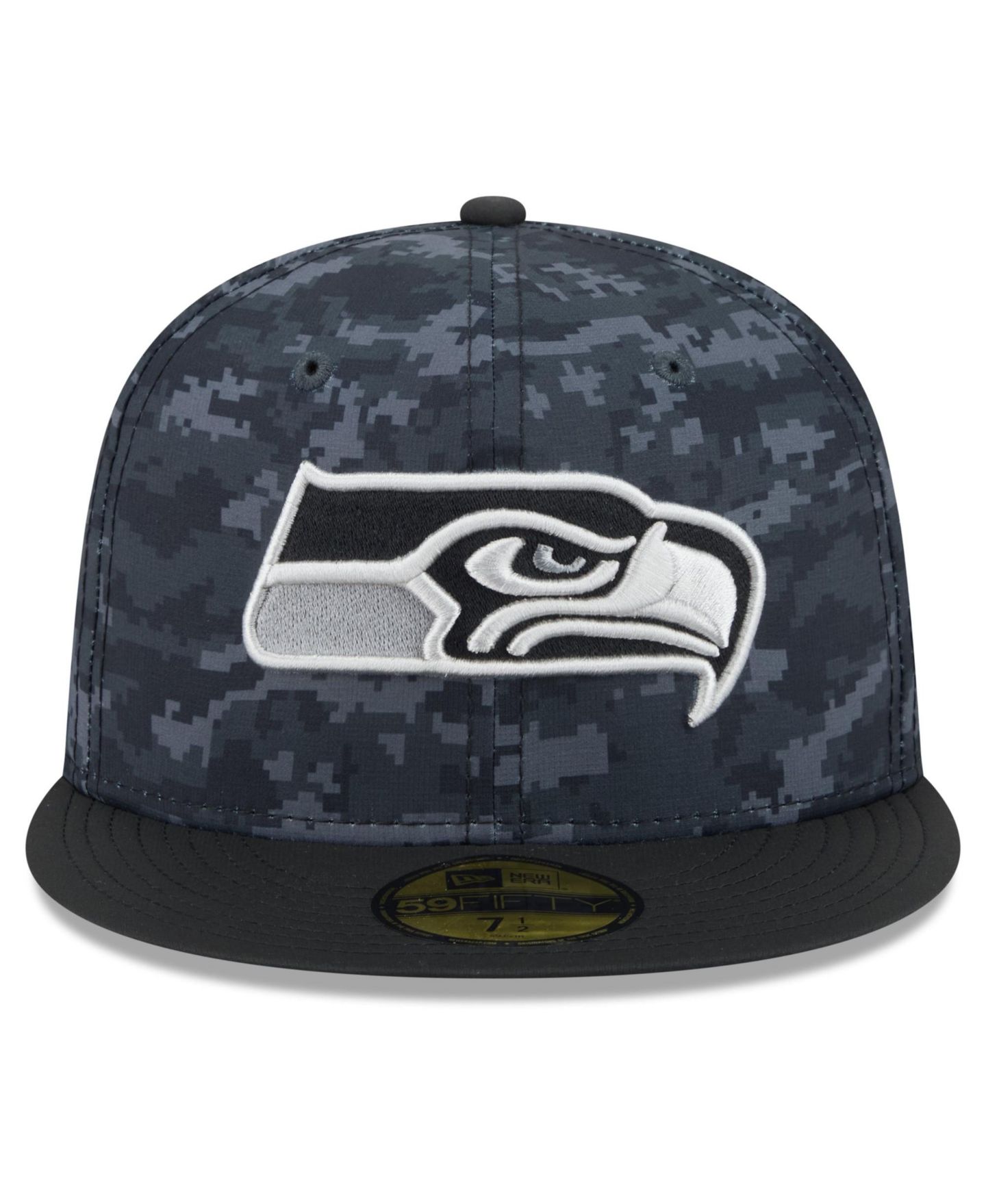 Мужская кепка New Era Black Seattle Seahawks 2026 Salute To Service 59FIFTY Fitted Hat — фото 2
