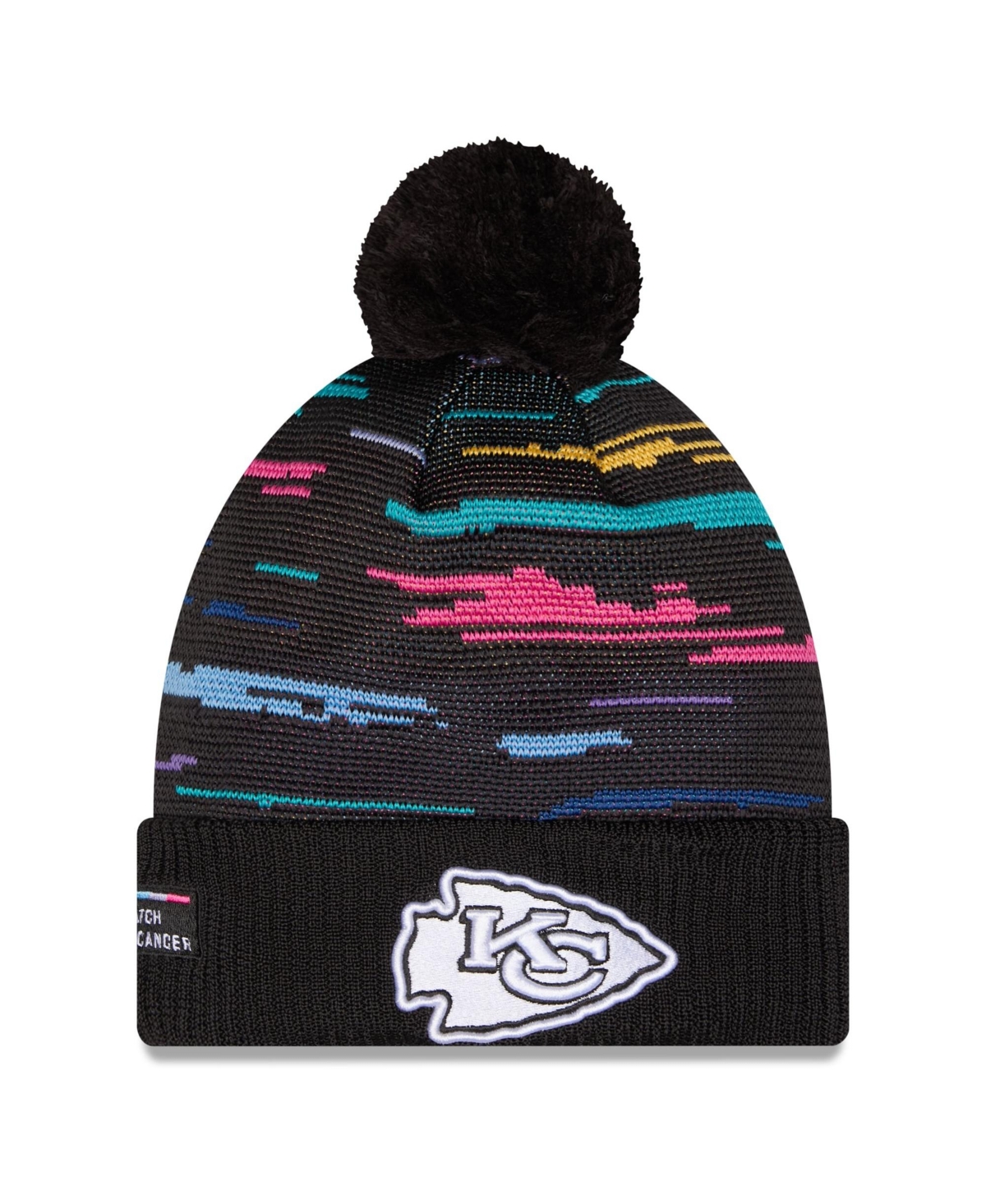 New Era Men's Black Kansas City Chiefs 2026 Nfl Crucial Catch Cuffed Knit with Pom Hat - Black