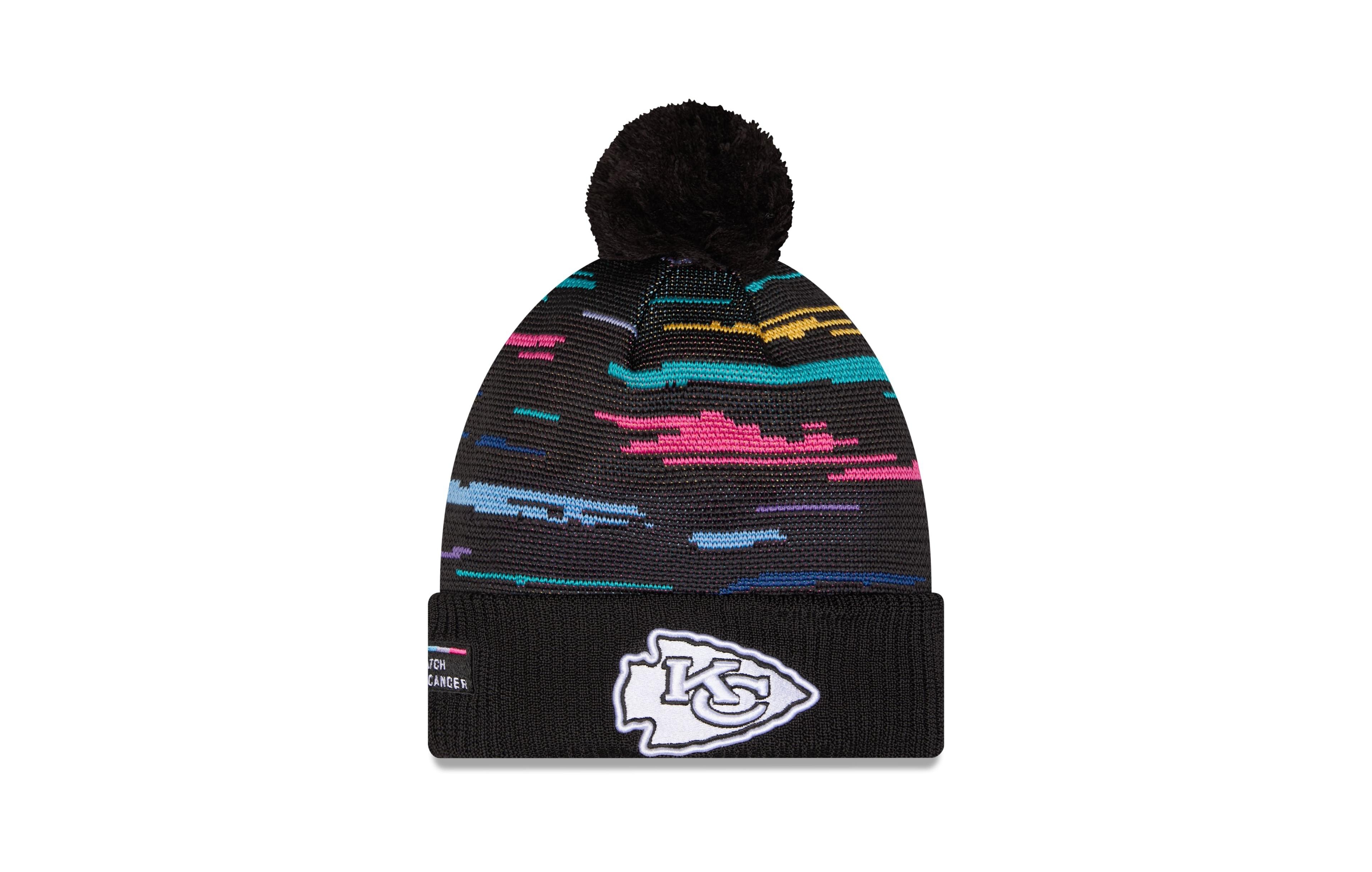 New Era Men's Black Kansas City Chiefs 2026 Nfl Crucial Catch Cuffed Knit with Pom Hat