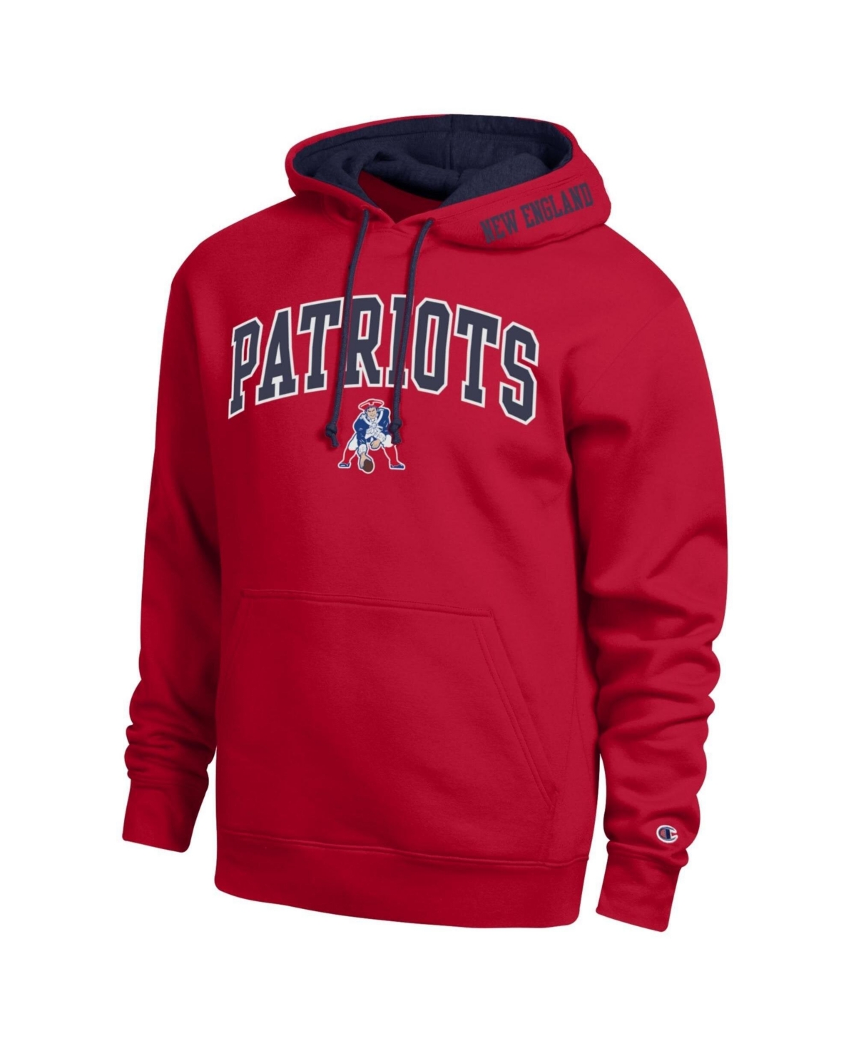 Champion Men's Red/Navy New England Patriots Contrast Hoodie
