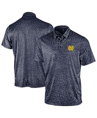 Men's Navy Notre Dame Fighting Irish Mono Floral Polo Shirt