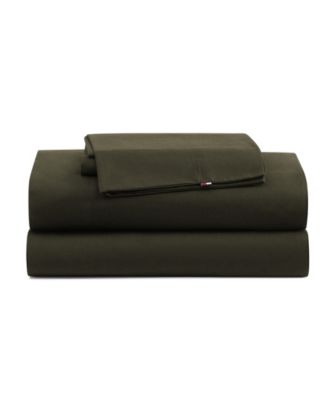 Solid 200-Thread Count Cotton Percale 4-Piece Sheet Set, Queen