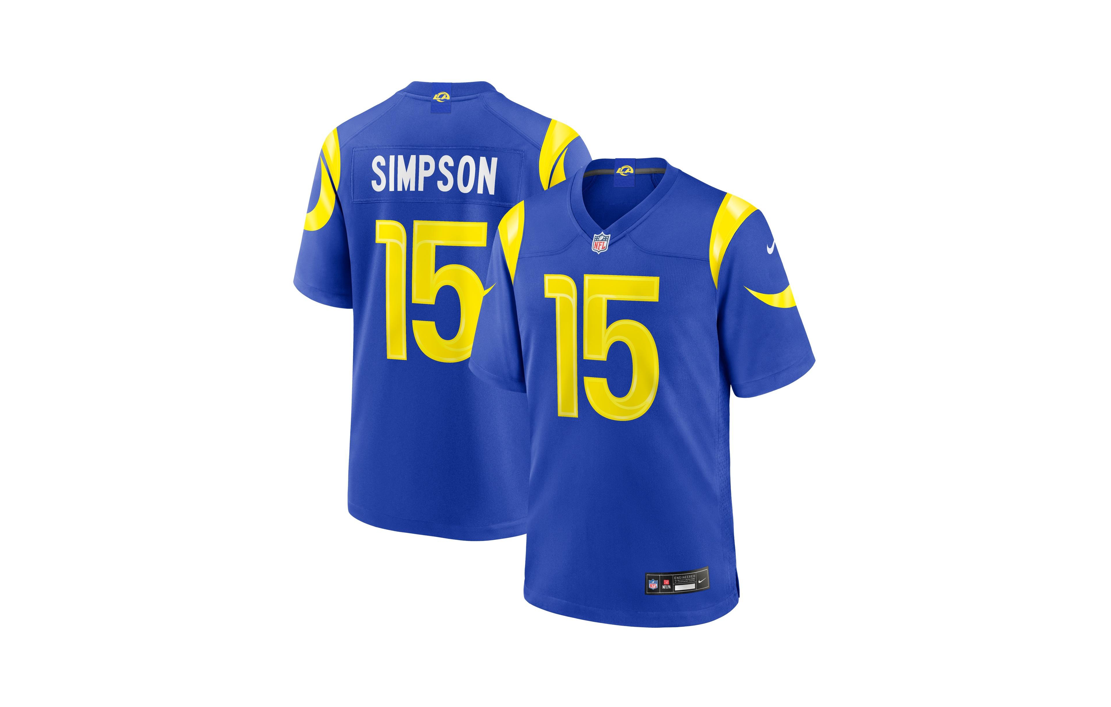Nike Men's Royal Los Angeles Rams Ty Simpson Team Game Jersey