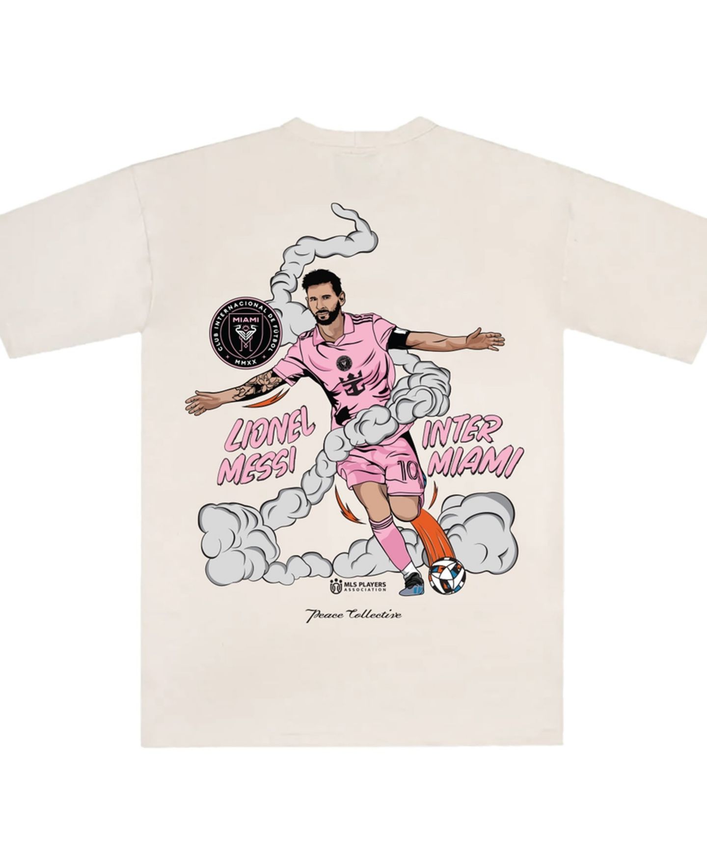 Футболка Peace Collective Lionel Messi Cream Inter Miami CF Player Graphic Premium — фото 3