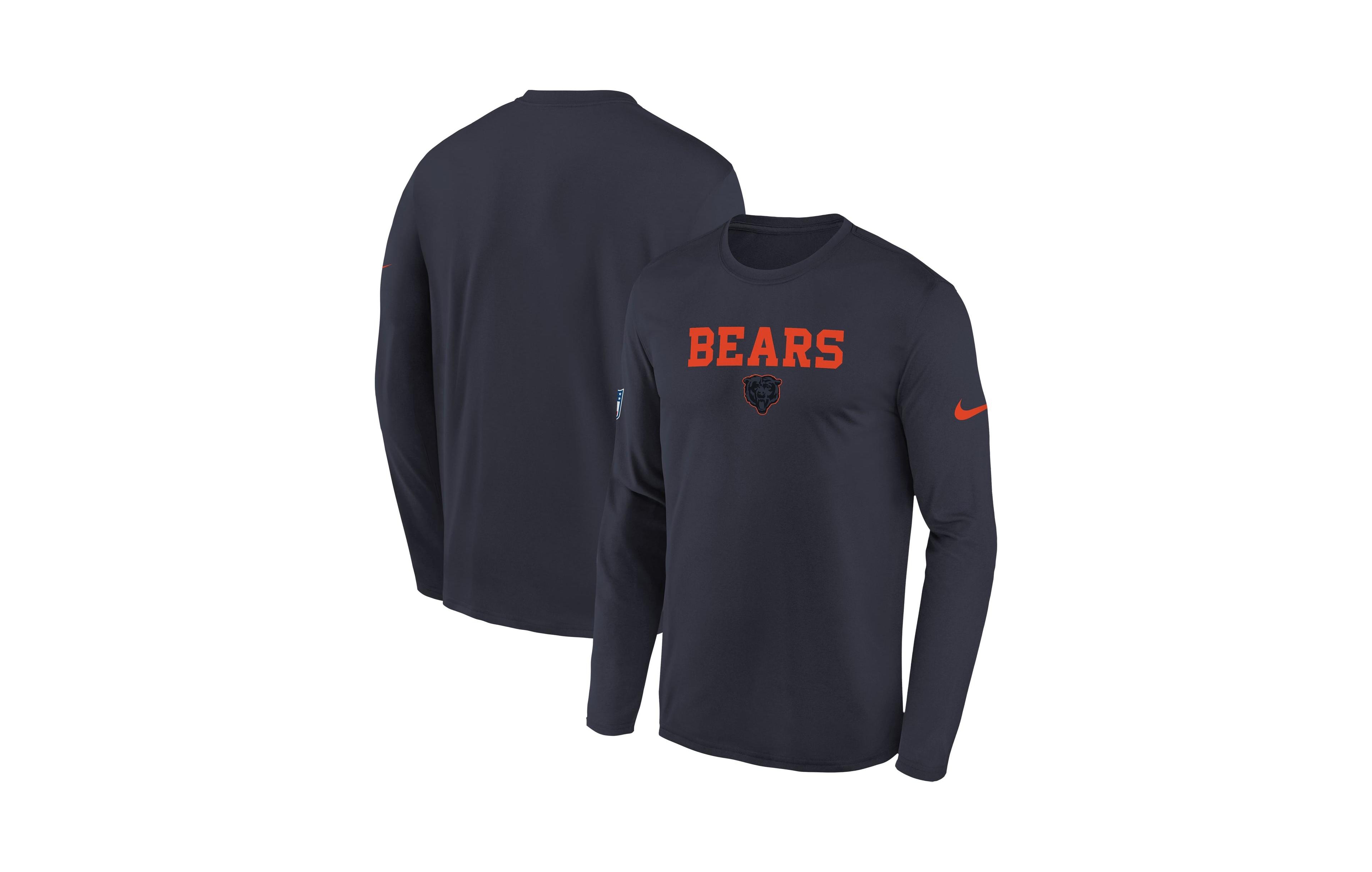 Nike Big Boys' and Girls' Navy Chicago Bears 2026 Rivalries Collection Sideline Legend Long Sleeve T-Shirt