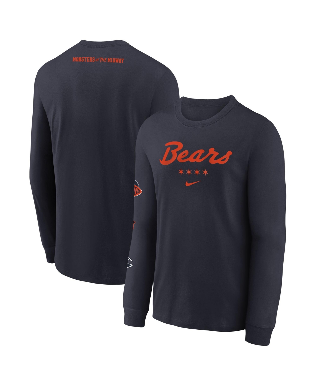 Nike Big Boys' and Girls' Navy Chicago Bears 2026 Rivalries Collection Max90 Long Sleeve T-Shirt