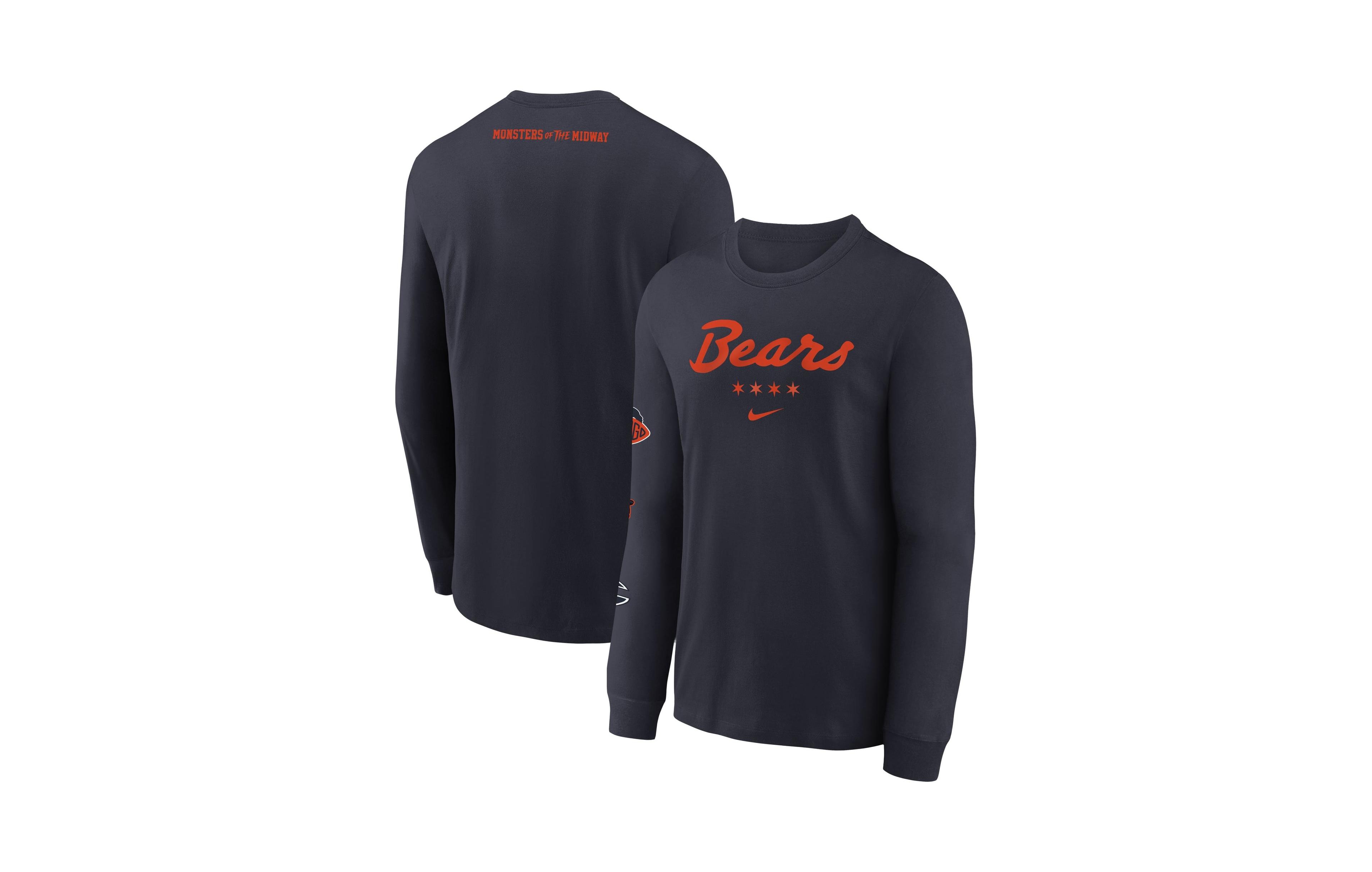Nike Big Boys' and Girls' Navy Chicago Bears 2026 Rivalries Collection Max90 Long Sleeve T-Shirt