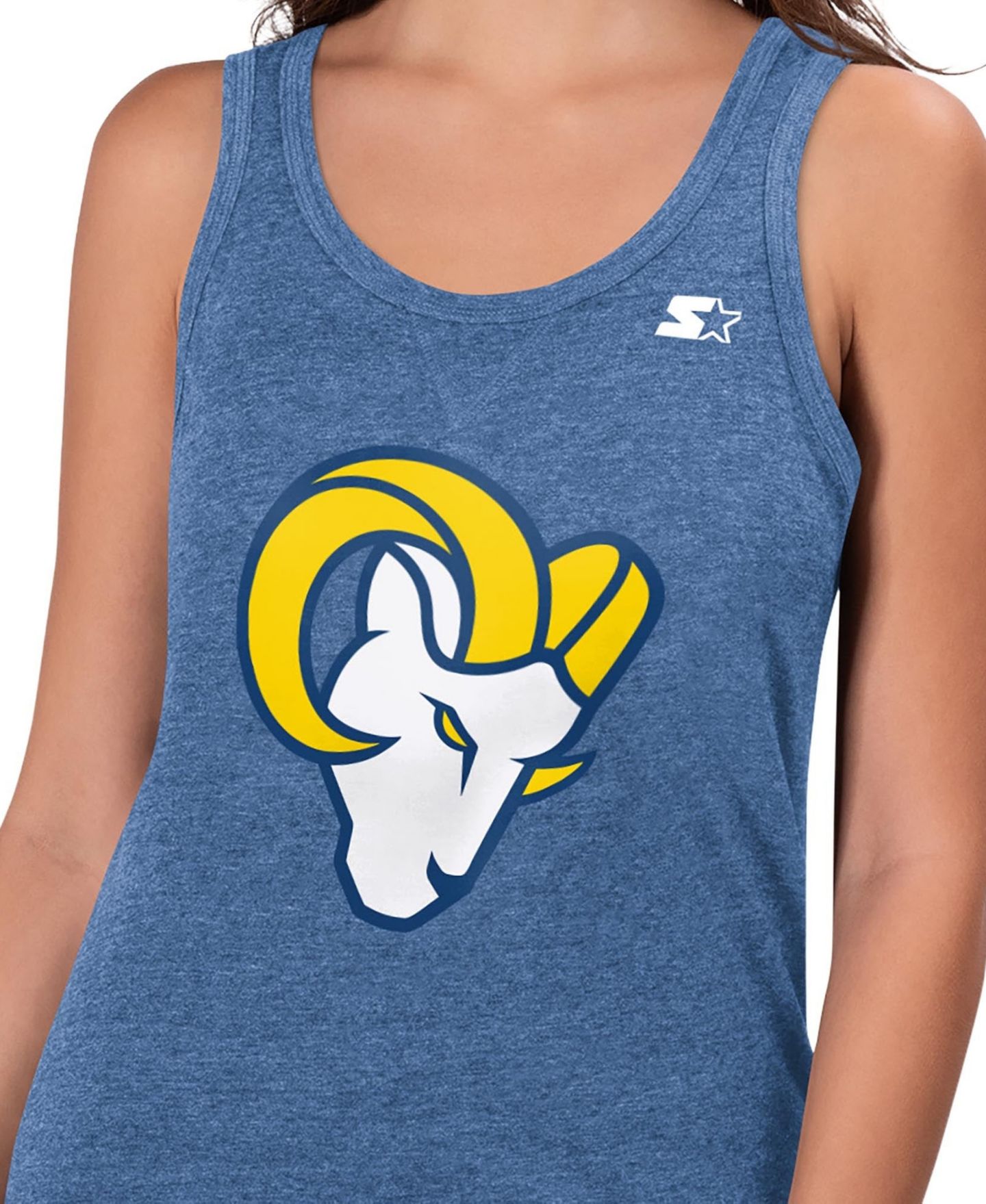 Женский топ Starter Heather Royal Los Angeles Rams Playoff Tri-Blend — фото 3