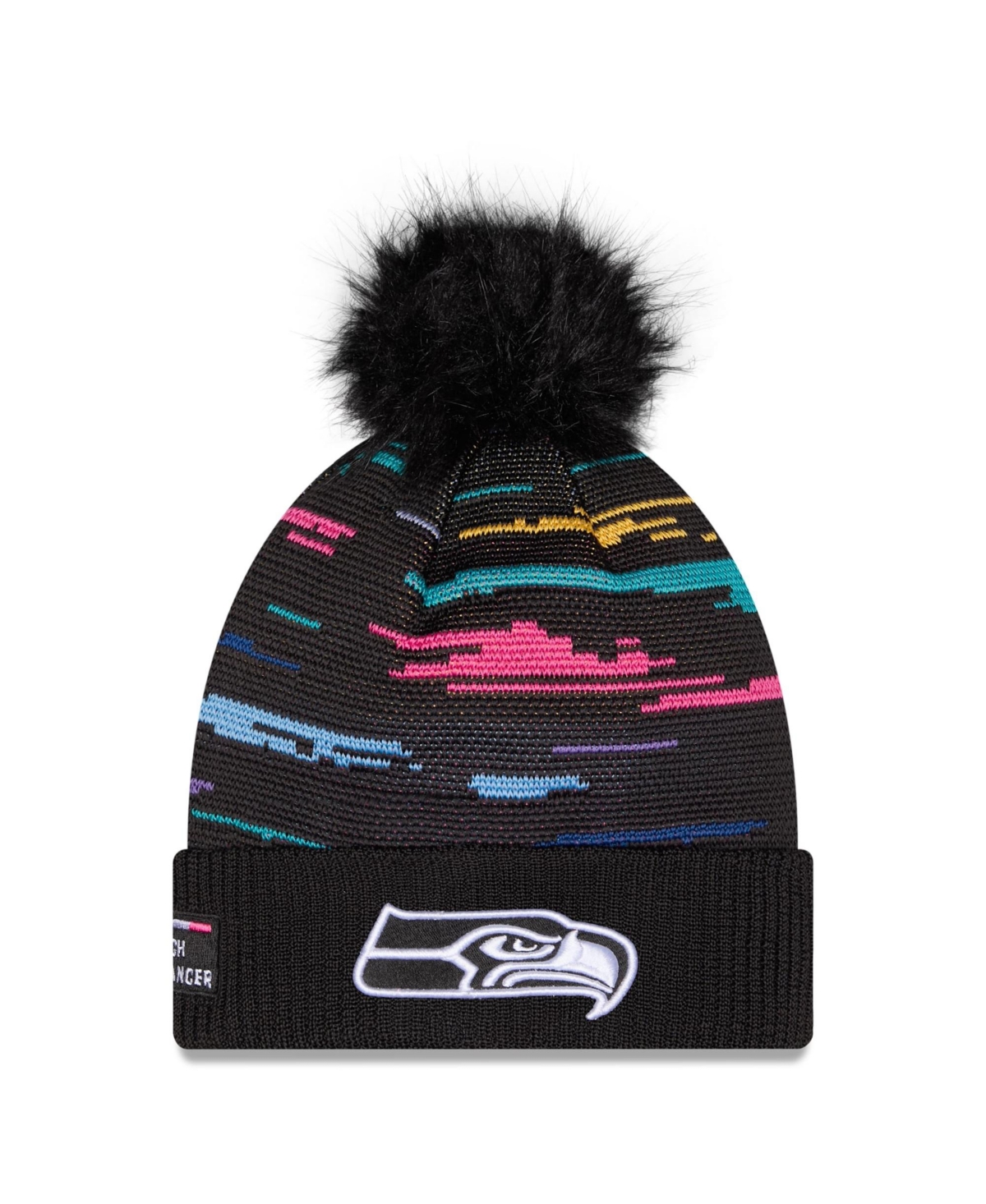 New Era Women's Black Seattle Seahawks 2026 Nfl Crucial Catch Cuffed Knit with Pom Hat - Black