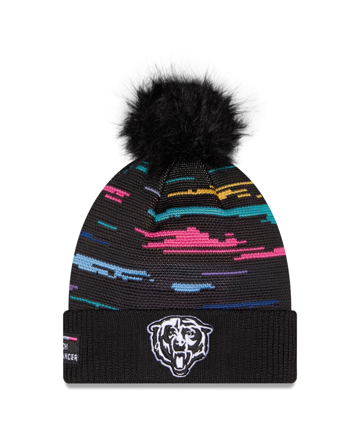 New Era Women's Black Chicago Bears 2026 Nfl Crucial Catch Cuffed Knit with Pom Hat - Black