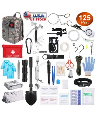 125 in 1 Survival Kits, Gifts for Men, Professional Survival Gear Equipment Tools First Aid Supplies for SOS Emergency Tactical