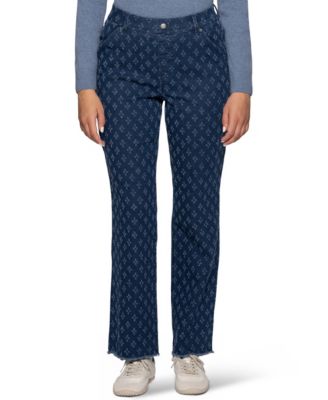 Classic Textured Denim Straight Leg Leggings