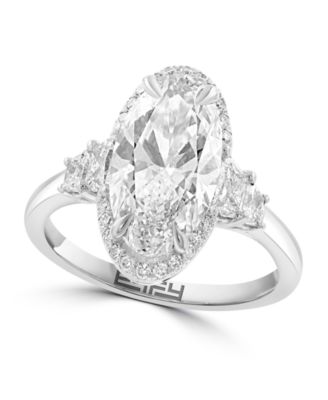 Certified Lab-Grown Diamond Oval (3-7/8 ct. t.w.) Ring in 14k White Gold