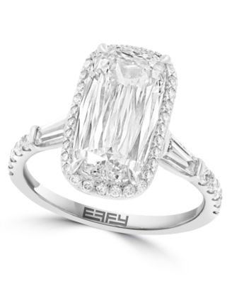 Certified Lab Grown Diamond  Elongated Cushion (4-5/8 ct.t.w.) Ring in 14K White Gold