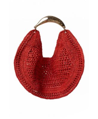 Seaside Crescent-Shaped Woven Tote