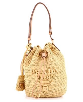 Mini Logo Bucket Bag Raffia