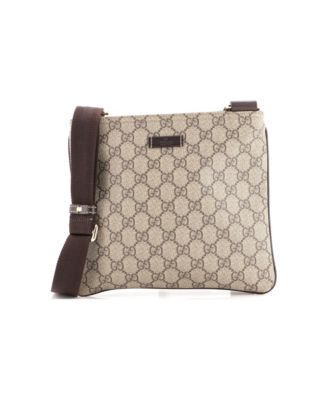 Small Zip Top Messenger Bag GG Coated Canvas